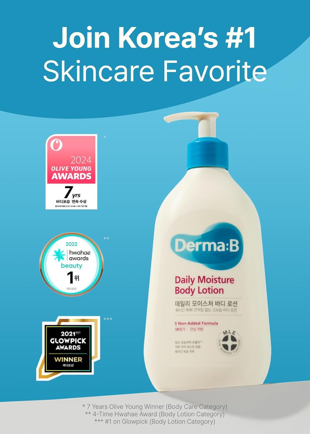 Derma: B Daily Moisture Body Lotion Jumbo [400ml]	